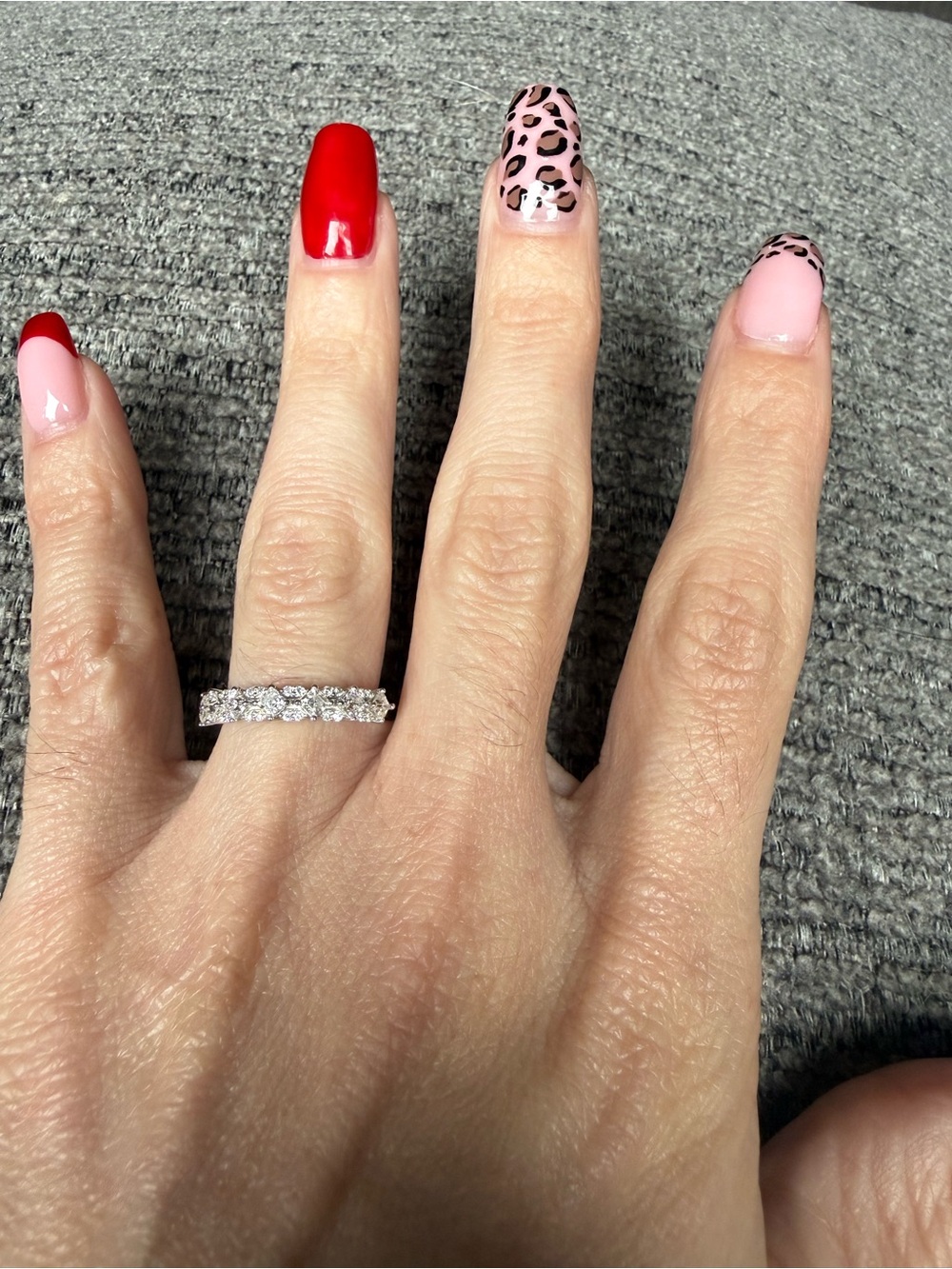 Moissanite Half Eternity Band Ring in 925 sterling silver